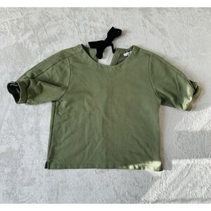 Free Assembly Top Green Short Top Bow Closure